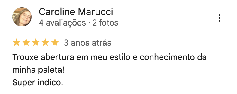 Avaliação de cliente da Alê no Google