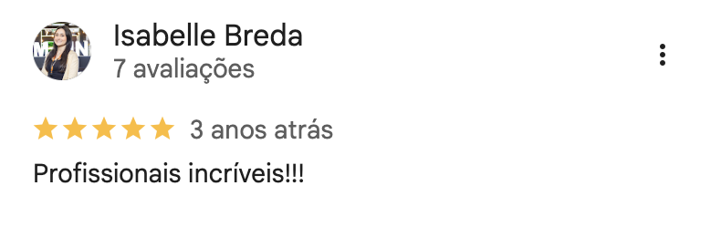 Avaliação de cliente da Alê no Google
