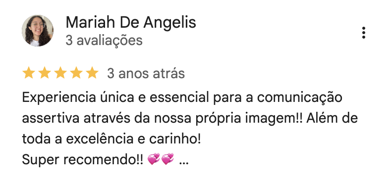 Avaliação de cliente da Alê no Google